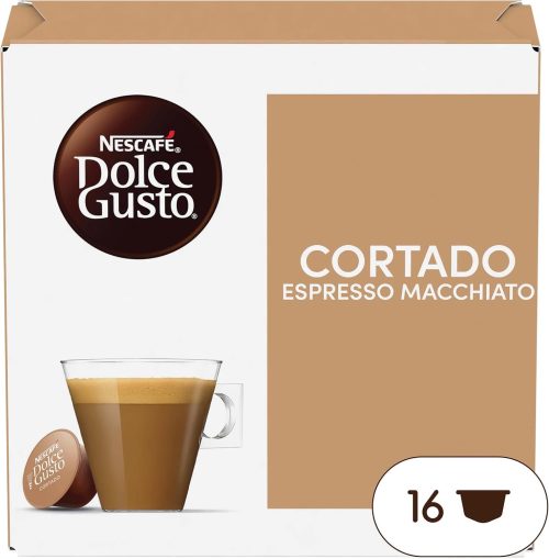 NESCAFÉ Dolce Gusto Cortado Espresso Macchiato, Coffee Capsules, Robusta and Arabica Beans, Spanish Latte, A Touch Cream